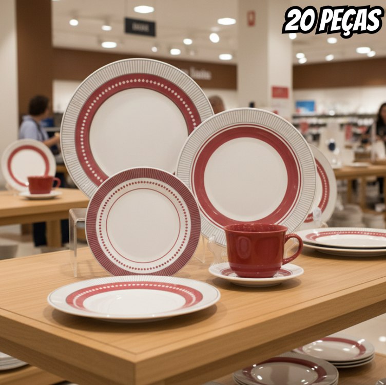 PRECINHOOOO!! 🔴 Aparelho de JANTAR COM 20 Peças! UM LUXO 💎🏠