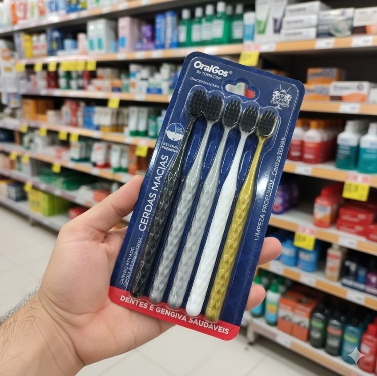 MENOR PREÇOO 😱 5 Escovas ORALGOS Carvão Ativo 🖤 Só R$3,38 CADA 🪥
