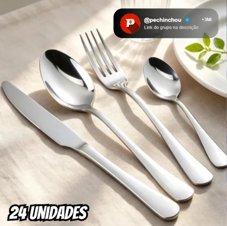 CORREEEEE 🏃🏃 Faqueiro Prateado 24 Peças POR MENOS DE 15 REAIS 😱😱